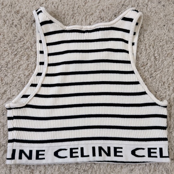 Celine Black and White Striped Women's Top - Picture 2 of 2